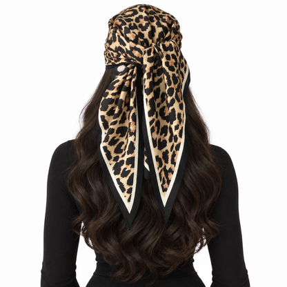 Women Leopard Triangle Head Bandana, Classic Leopard Print Multi‑Purpose Scarf for Hair & Outfit Decoration