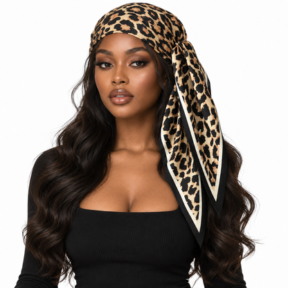 Women Leopard Triangle Head Bandana, Classic Leopard Print Multi‑Purpose Scarf for Hair & Outfit Decoration